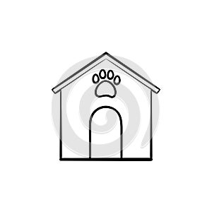 Doghouse hand drawn outline doodle icon.