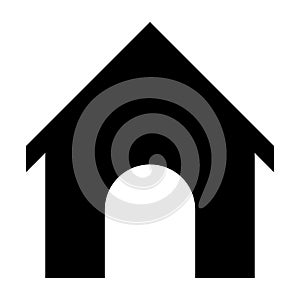 Doghouse icon silhouette. Vector illustration isolated on white background