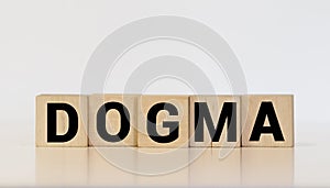 DOGMA word on white blocks concept