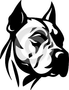 Dogo Argentino Black Silhouette Generative Ai