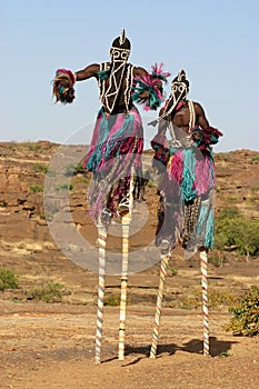 Dogon dancers on stilts