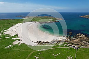 Dogs Bay beach, a horseshoe shaped bay with more than a mile long stretch of white sandy beach in county Galway, Ireland