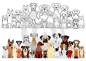 Dogs big group set, with and without colors
