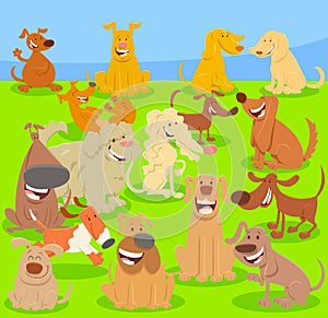 Dogs cartoon characters large group