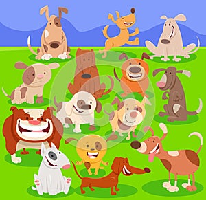 Dogs cartoon characters large group