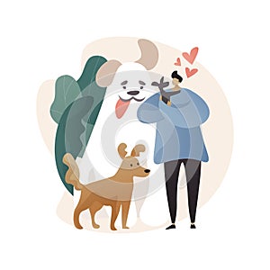 Dogs friendly place abstract concept vector illustration.
