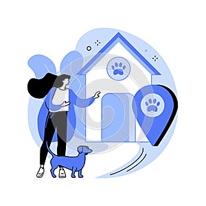 Dogs friendly place abstract concept vector illustration.