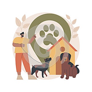 Dogs friendly place abstract concept vector illustration.