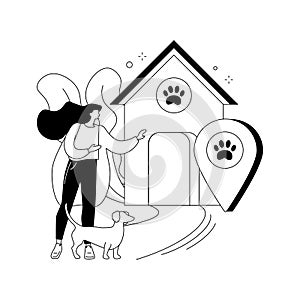 Dogs friendly place abstract concept vector illustration.