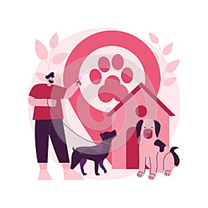 Dogs friendly place abstract concept vector illustration.