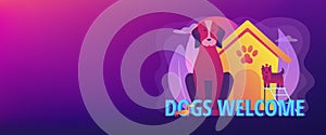 Dogs friendly place concept banner header