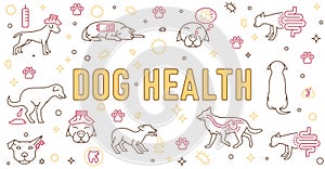 Dogs health landscape banner, print, poster. Dog friendly clinic