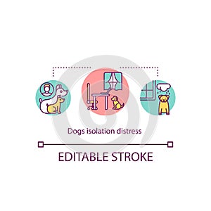 Dogs isolation distress concept icon