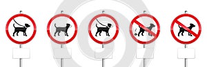 Dogs Mandatory Signs With Blank Panels photo