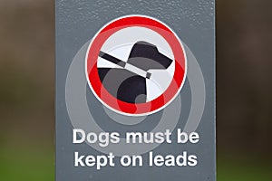 Dogs Must Be Kept on Leads Sign