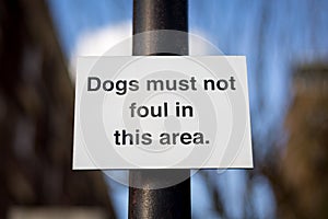 Dogs must not foul