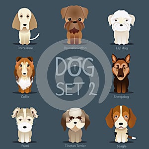 Dogs Set 2. Vector breed of dogs