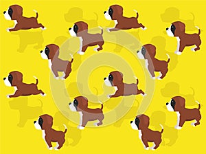 Dogs Side Running Boxer Brown Coat Seamless Wallpaper Background