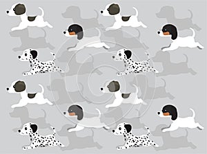 Dogs Side Running Dalmatian Seamless Wallpaper Background