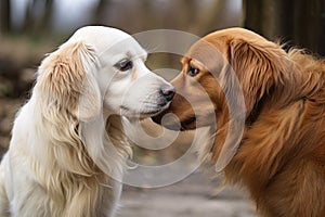 dogs sniffing each other as a form of greeting