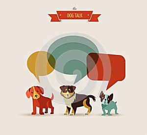 Dogs speaking - icons and illustrations