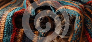 The Dogs Under Blanket.AI generated image