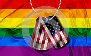 Dogtags with rainbow flag