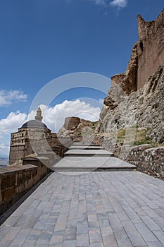 Dogubayazit, Turkey, Middle East, aerial view, mosque, castle, Eski Bayezid Cami, landscape, mountain, rocks, ruin, old ruins