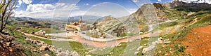 Dogubeyazit, Turkey - May 24, 2017. Panorama of Palace Ishak Pasha near to Ararat mountain