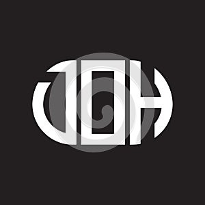 DOH letter logo design on black background. DOH creative initials letter logo concept. DOH letter design