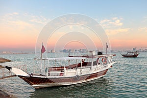 Doha bay Qatar sunset