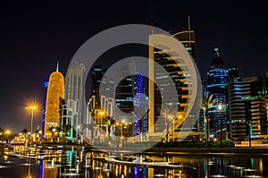 Doha city, Qatar at night