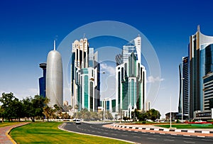 The Doha Corniche is a waterfront promenade in Doha, Qatar