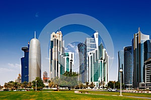 The Doha Corniche is a waterfront promenade in Doha, Qatar