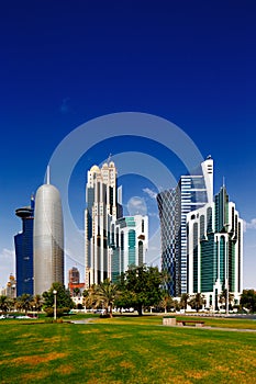 The Doha Corniche is a waterfront promenade in Doha, Qatar