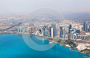 Doha, Qatar. Bird's-eye view on the modern city photo