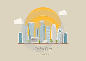 Doha Qatar famous buildings photo