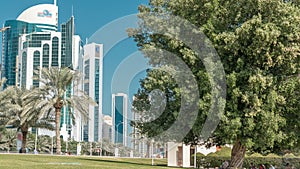 Doha's Corniche in West Bay timelapse, Qatar. photo