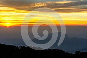 Doi Inthanon view point in the morning, Doi Inthanon National Park, Thailand