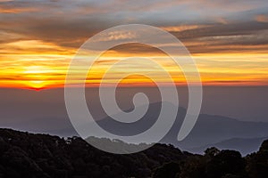 Doi Inthanon view point in the morning, Doi Inthanon National Park, Thailand