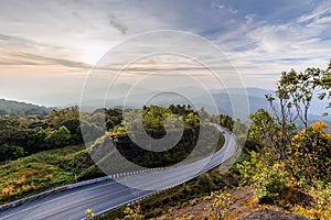 Doi Inthanon view point in the morning, Doi Inthanon National Park, Thailand