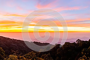 Doi Inthanon view point in the morning, Doi Inthanon National Park, Thailand