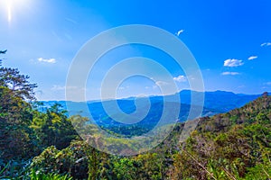 at Doi Pha Mee view point you can see Doi Nangnon in Maesai Chiang Rai shape of mountains look like women sleeping photo