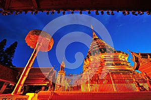 Doi Suthep golden pagoda temple photo