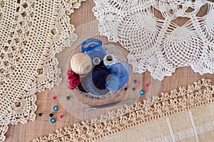 Doilies and supplies for crotchet knitting