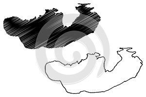 Dokos island Hellenic Republic, Greece map vector illustration, scribble sketch Dokos map