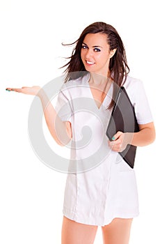 Doktor emotion isolated on white background photo