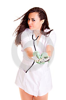 Doktor medical healthcare girl isolated on white background medical staff nurce photo