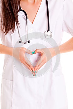 Doktor medical healthcare girl isolated on white background photo