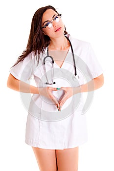 Doktor medical healthcare medical staff girl isolated on white background photo